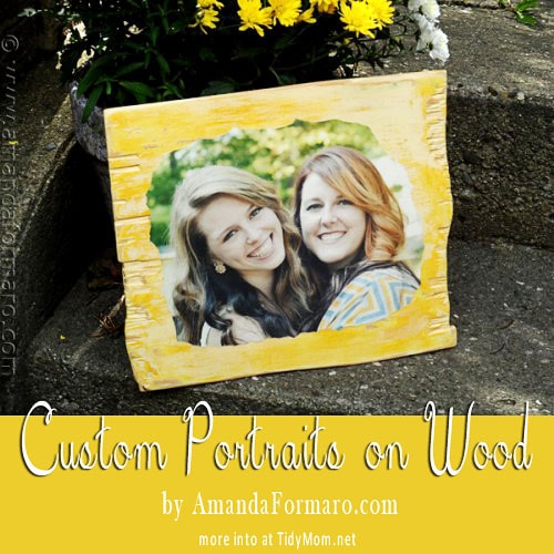 Custom Portrait on Wood for TidyMom by Amanda Formaro
