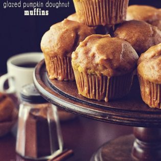 Glazed Pumpkin Doughnut Muffins are baked and then coated with a pumpkin glaze to tastes just like a doughnut! I love how much the pumpkin flavor shines through these pumpkin muffins.  With their dense 'cake doughnut' texture, that's not overly sweet,  it's perfect with a double dip of pumpkin glaze on top. Print the full recipe at TidyMom.net #pumpkin #muffin #tidymom #doughnut #donut