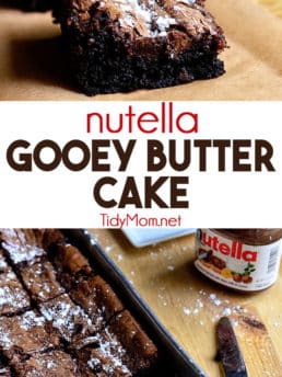 Nutella Gooey Butter Cake collage image