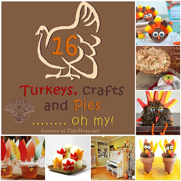 Thanksgiving Turkeys Crafts and Pies at TidyMom.net