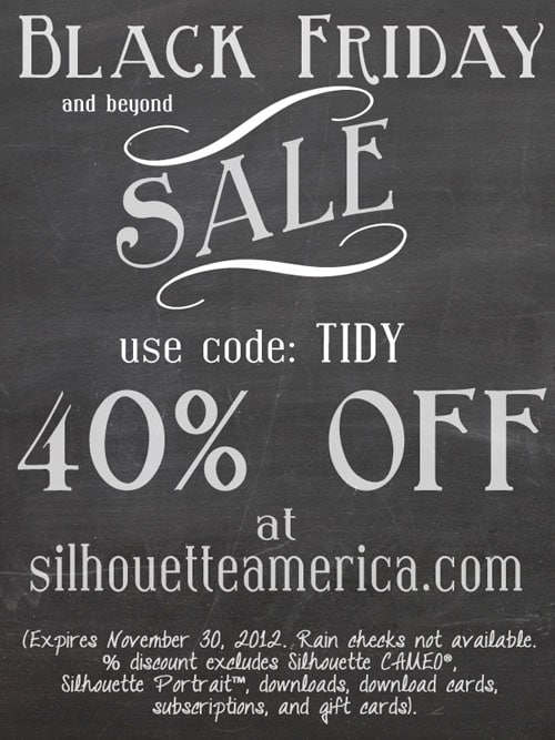 black friday Silhouette sale at TidyMom.net