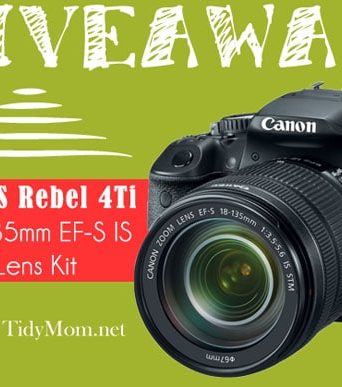 Canon EOS Rebel T4i Giveaway at TidyMom.net