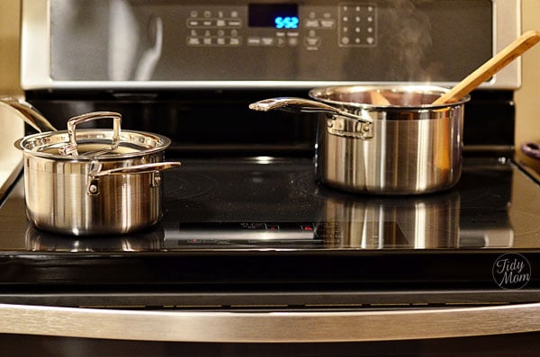 LeCreuset Cookware on Whirlpool induction range at TidyMom.net
