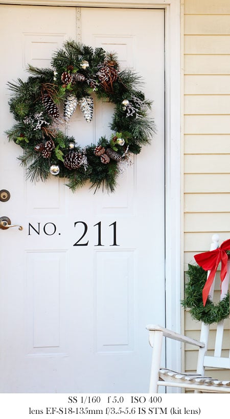 Christmas Wreath on Front Door