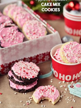 Christmas cake mix cookies with buttercream