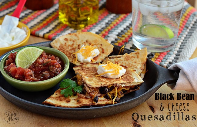 Black Bean and Cheese Quesadillas recipe at TidyMom.net