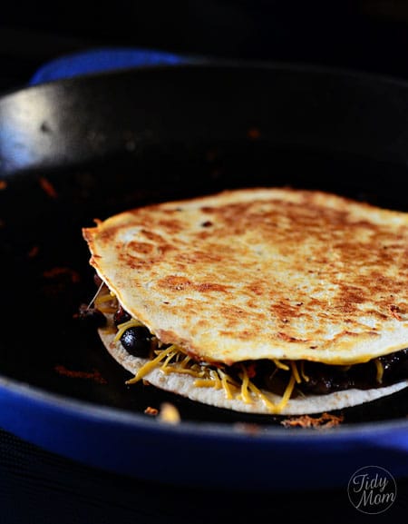 Cooked quesadilla at TidyMom