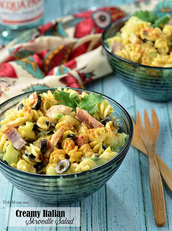 creamy italian skroodle pasta salad