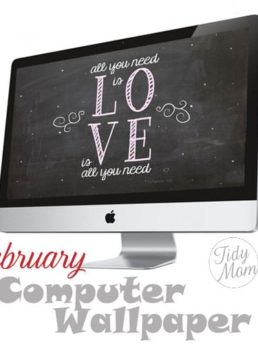 February Chalkboard Wallpaper for Computer, iPhone & iPad