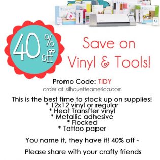 Silhouette sale- 40% off supplies with code TIDY