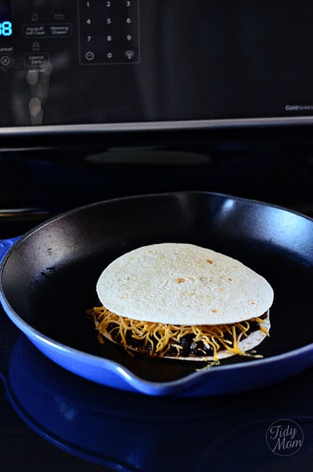 cooking quesadillas