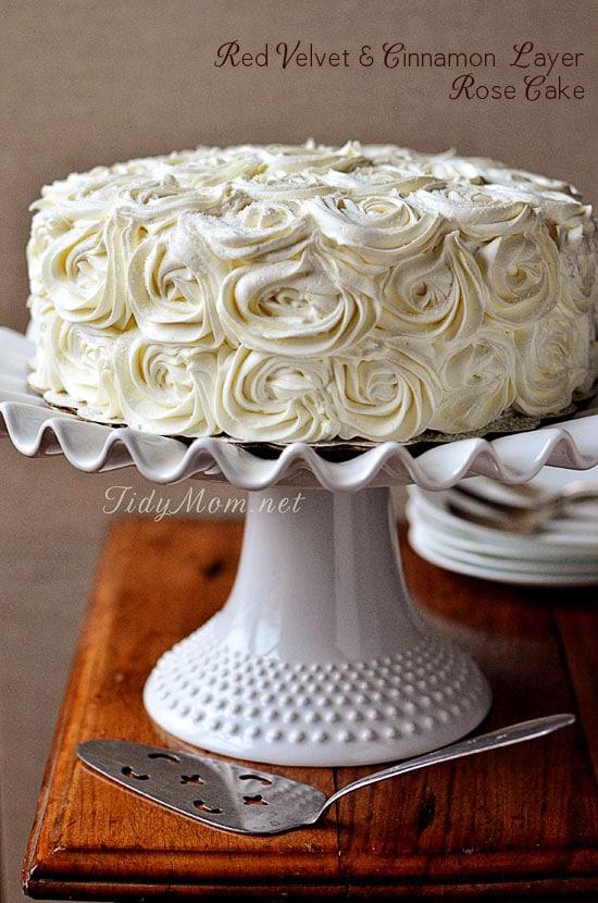 Red Velvet & Cinnamon Layer Rose Birthday Cake