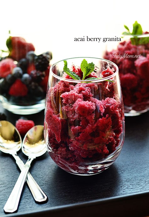 acai berry granita at TidyMom