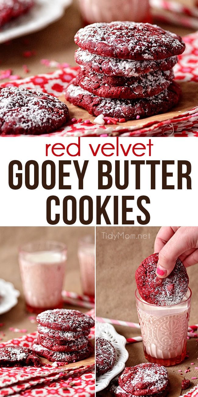 Red Velvet Gooey Butter Cookies photo collage