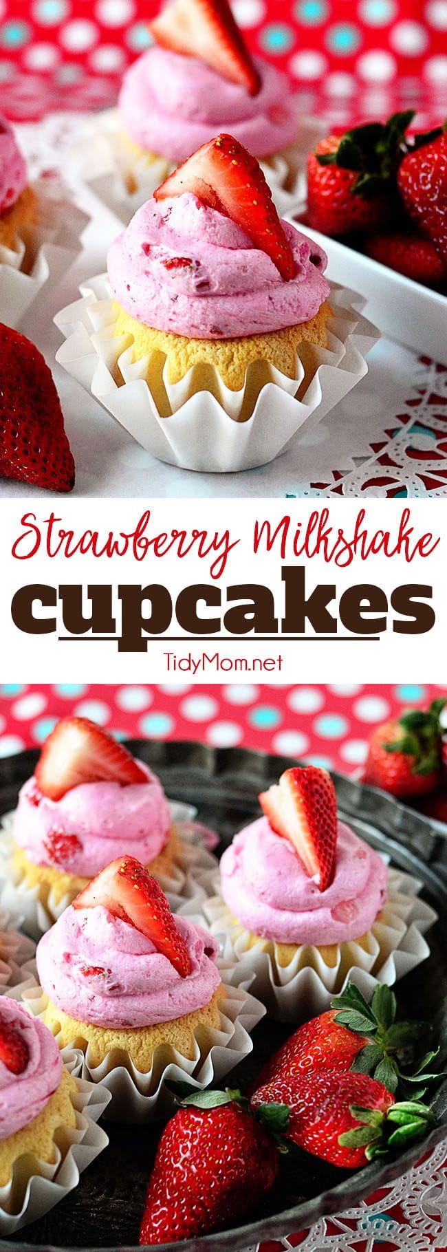 Strawberry Milkshake Cupcakes