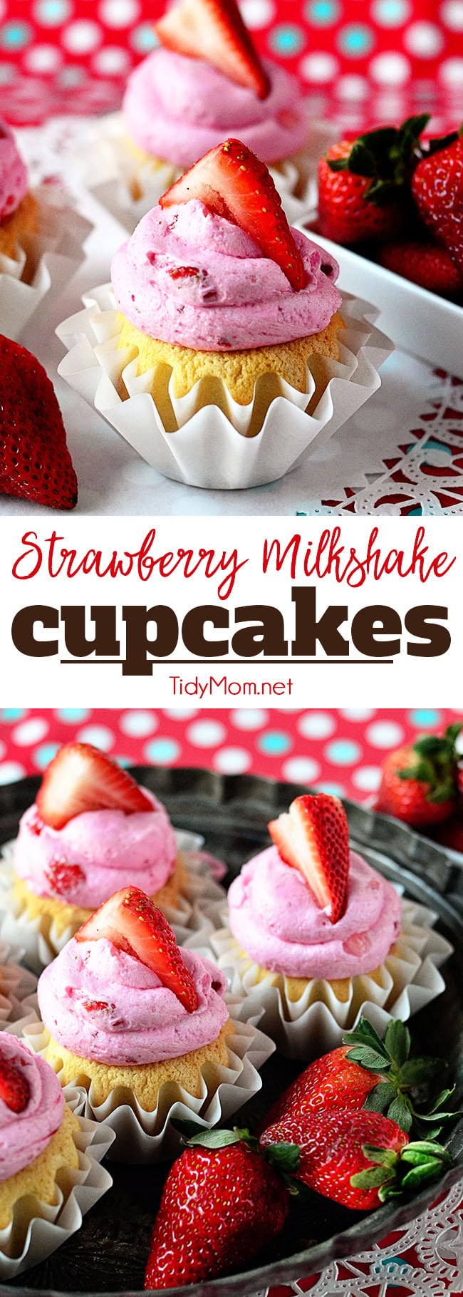 Strawberry Milkshake Cupcakes