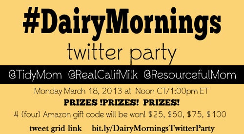 DairyMornings Twitter Party with TidyMom