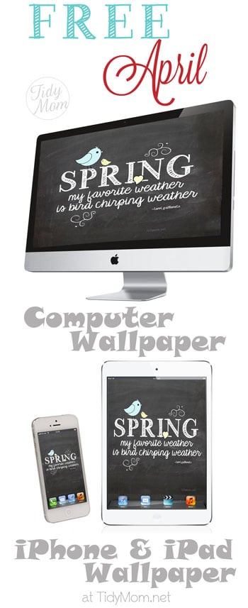 Free Chalkboard April Spring Desktop Wallpaper at TidyMom