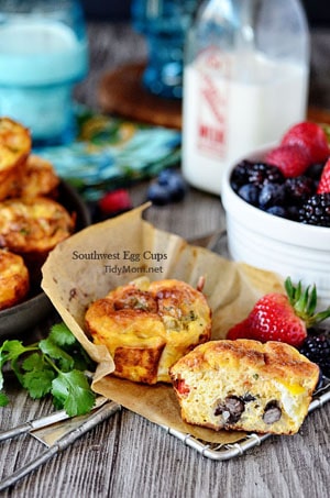 Southwest Baked Egg Cups at TidyMom