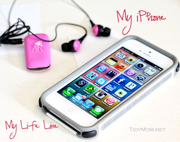 TidyMom iPhone with PureGear Case at TidyMom.net