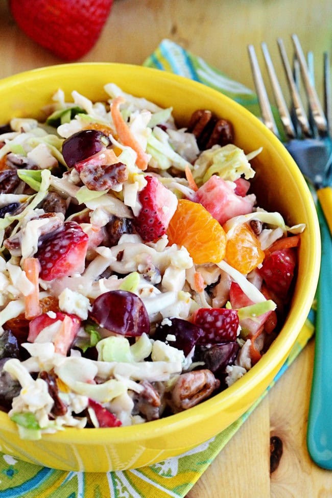 slaw with fruit and pecans