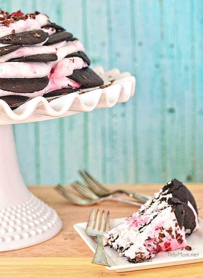 Dreamy Raspberry Chill 3 Raspberry Icebox cake is an easy, no-bake dessert with layer after layer of chocolate wafers and raspberry whipped cream.