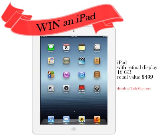 win iPad with retina display at TidyMom