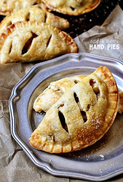 Apple Berry Hand Pies on a plate