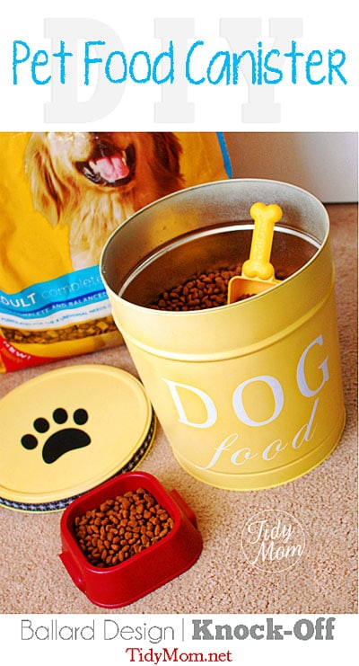 DIY Custom Dog Food Canister at TidyMom