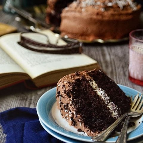 Malted Chocolate Cake with Toasted Marshmallow Filling