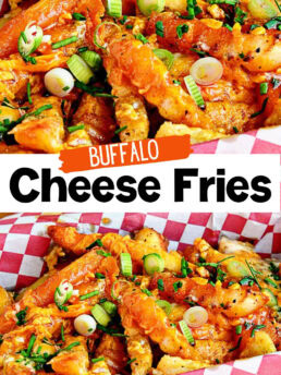 buffalo cheese fries in a basket