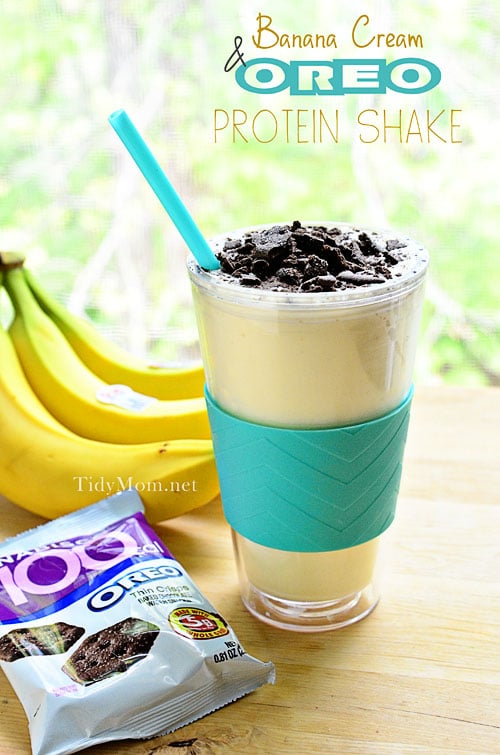 Banana Cream & Oreo Protein Shake at TidyMom