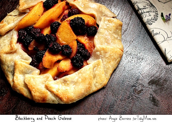 Blackberry and Peach Galette recipe from Angie Barrett featured at TidyMom.net