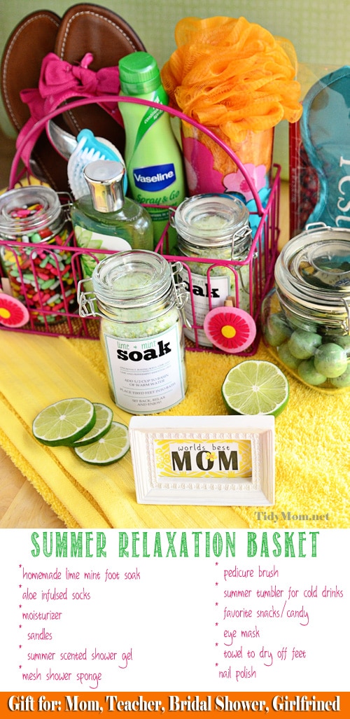 Mother's Day Summer Relaxation Basket at TidyMom.net