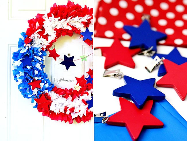 How to Make a Tablecloth Patriotic Wreath