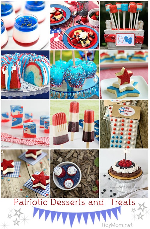 Patriotic Desserts and Treats entertaining and decor ideas for 4th of July and Memorial Day at TidyMom.net