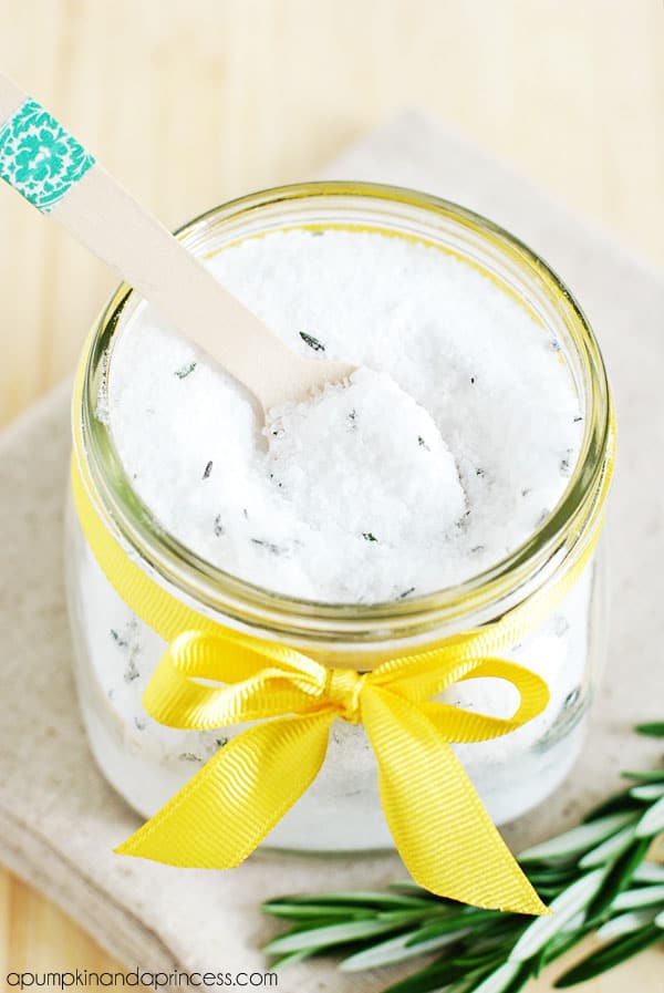 Homemade Lemon Rosemary Bath Salts | recipe at TidyMom.net