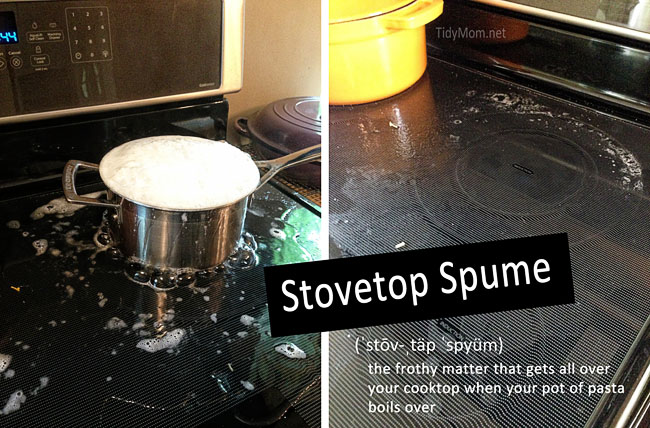 clean glass stove top with baking soda and vinegar