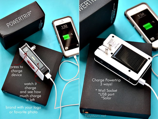 Portable, customized Chargers from Powerstick.com | more info at TidyMom.net