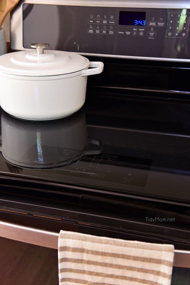 shiny and clean glass cooktop 