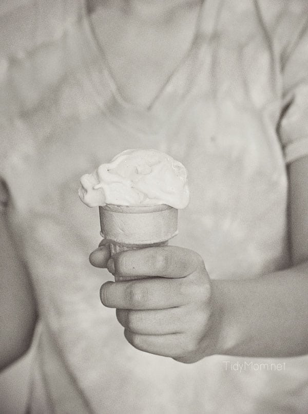 Homemade Ice Cream Cone in hand | TidyMom.net