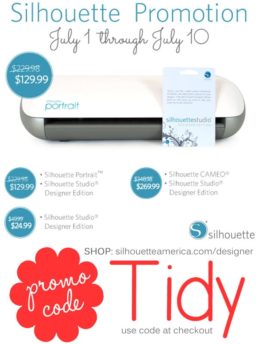 July Silhouette Promotion/Sale at TidyMom.net