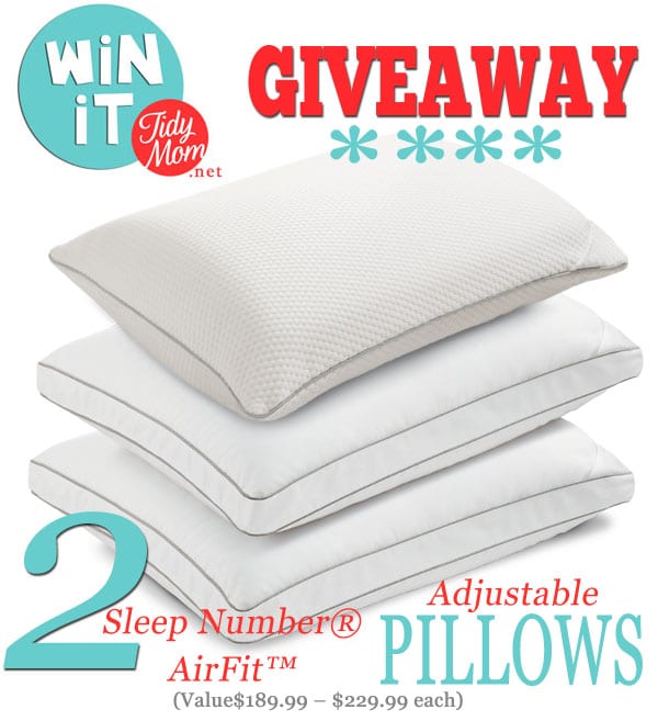Win 2 Sleep Number® Air-Fit Adjusable Pillows at TidyMom.net