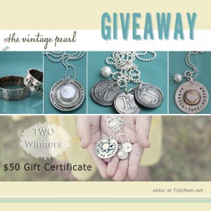 The Vintage Pearl Giveaway | TWO $50 Gift Certificates at TidyMom.net