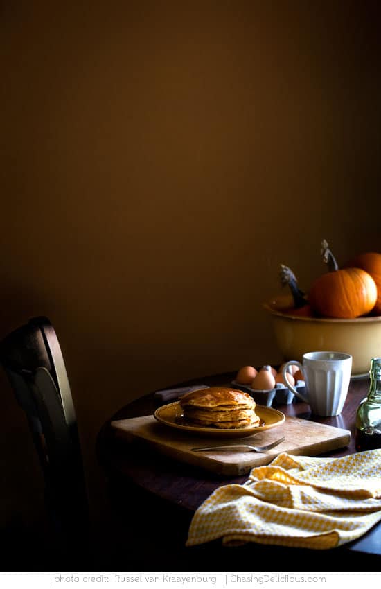 Pumpkin Pancakes by Russel van Kraayenburg at ChasingDelicious.com