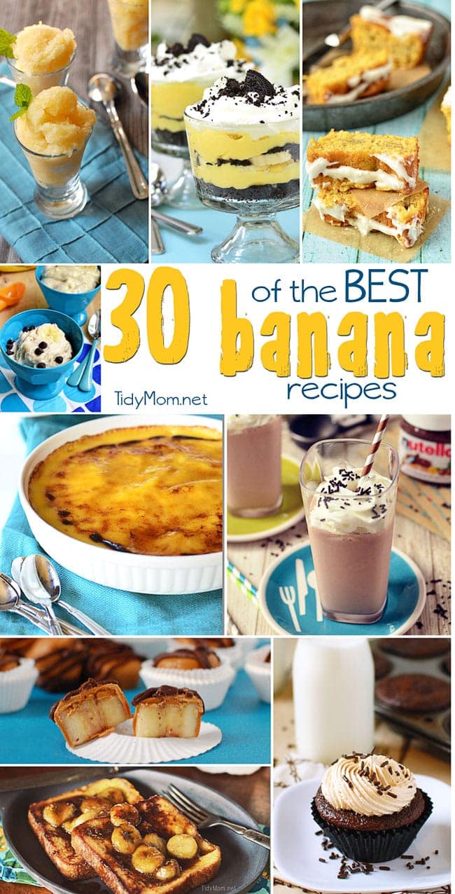 30 of the Best Banana Recipes at TidyMom.net