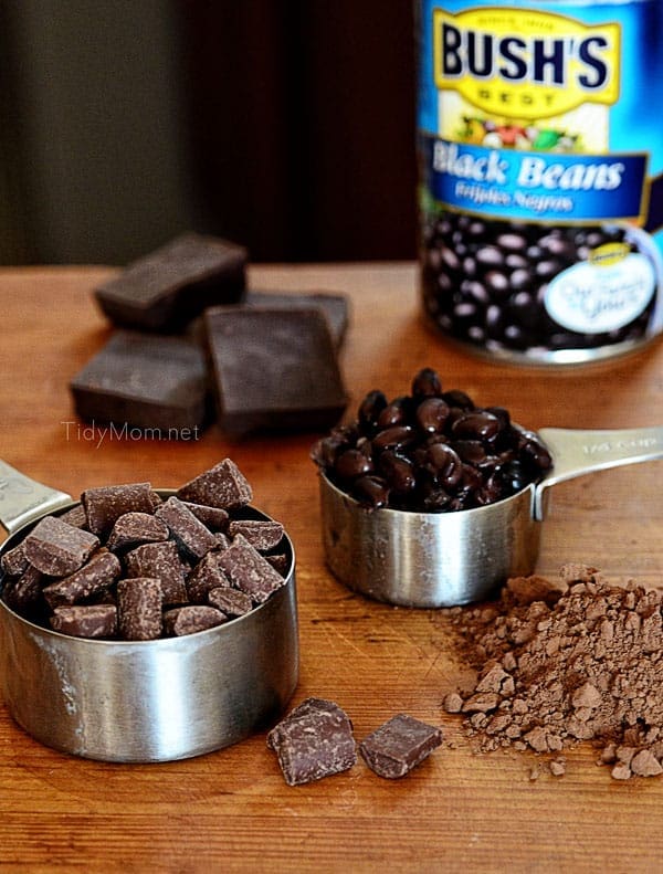 Black Bean Brownies. Recipe at TidyMom.net