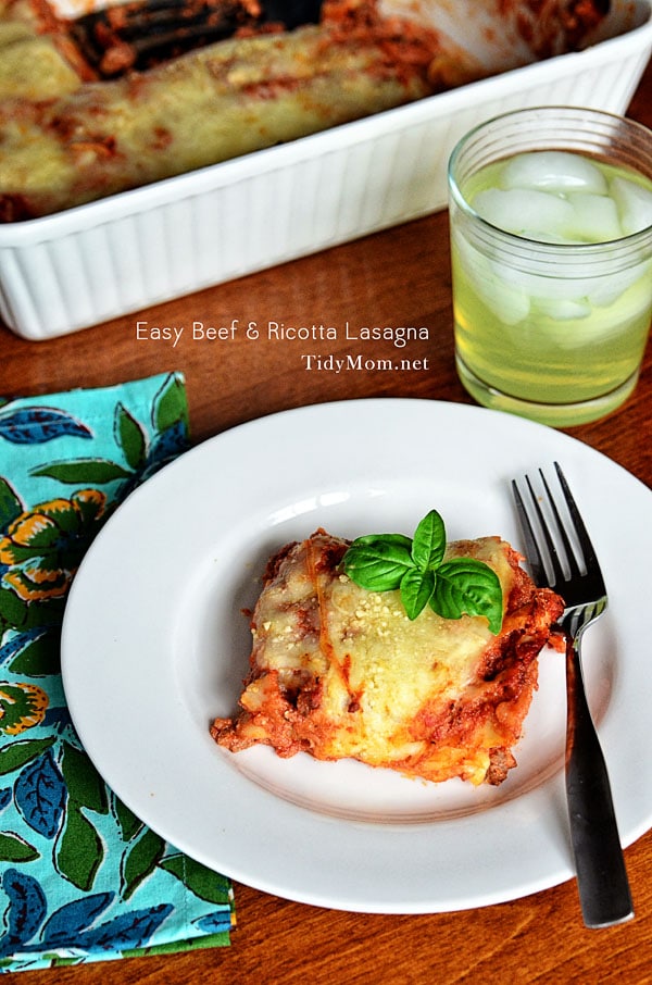 Easy Lasagna at TidyMom