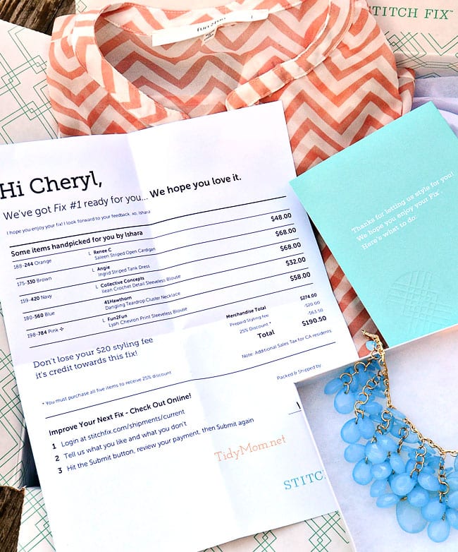 Stitch Fix Invoice at TidyMom.net