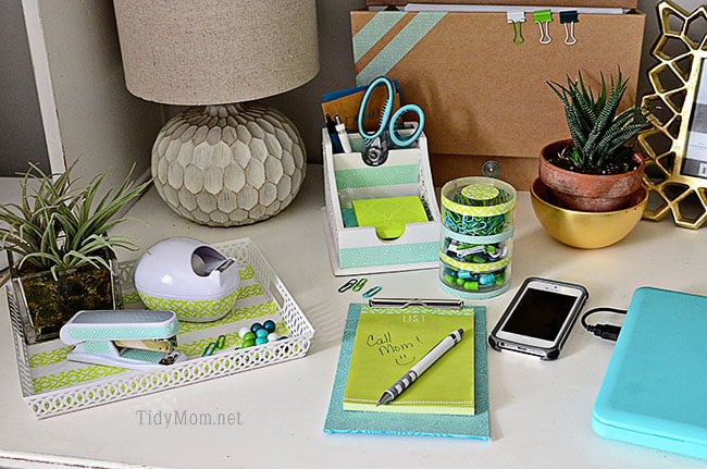 DIY Customized Desk Accessories using Scotch Expressions Tape at TidyMom.net